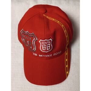 Route 66 The Mother Road Red Ball Cap--Adjustable Hat
